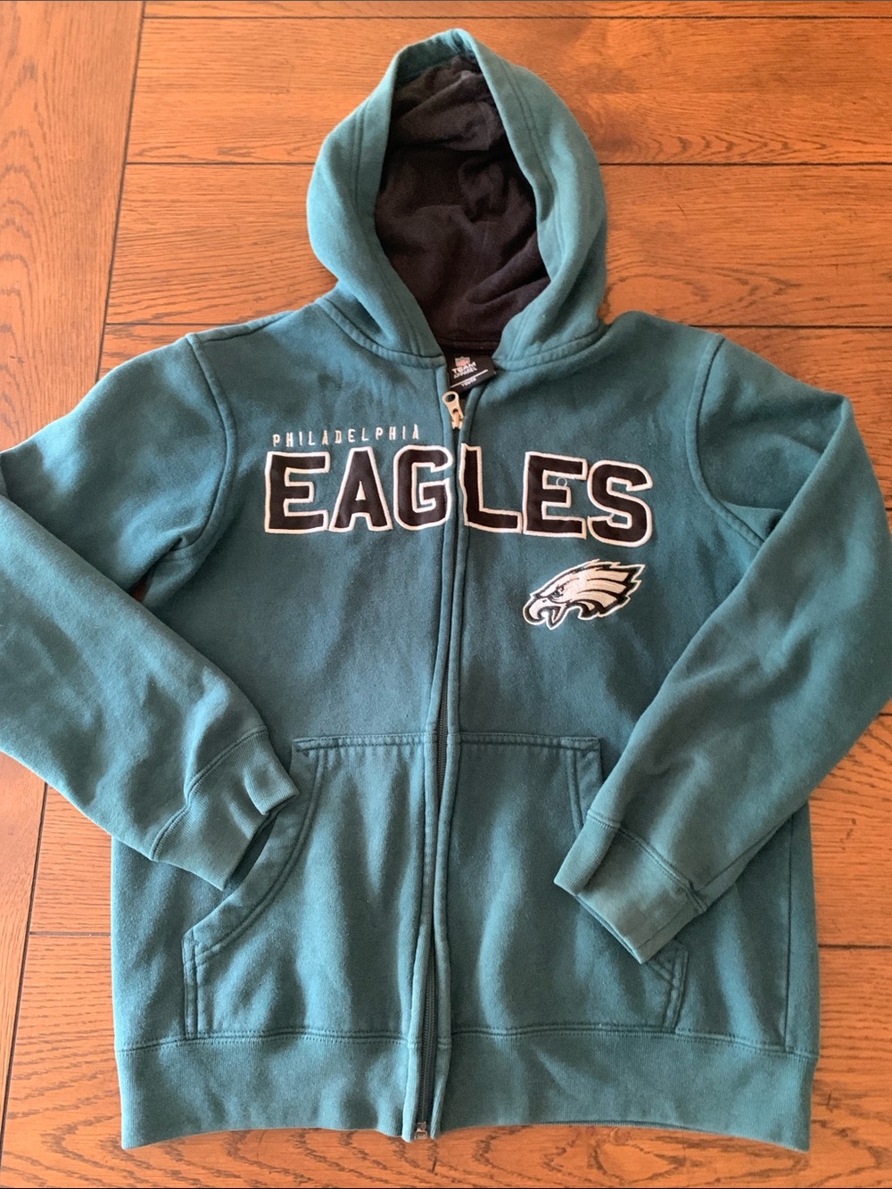 NFL Philadelphia Eagles Full Zip Hoodie Jacket Size L Youth